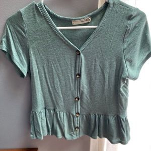 Turquoise peplum top